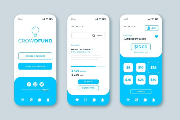 Crowdfunding app concept