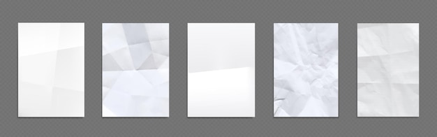 Free Vector crumpled and wrinkled white paper mockup