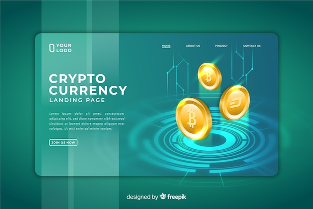 Free Vector cryptocurrency landing page