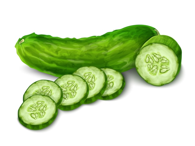 Cucumber isolated on white