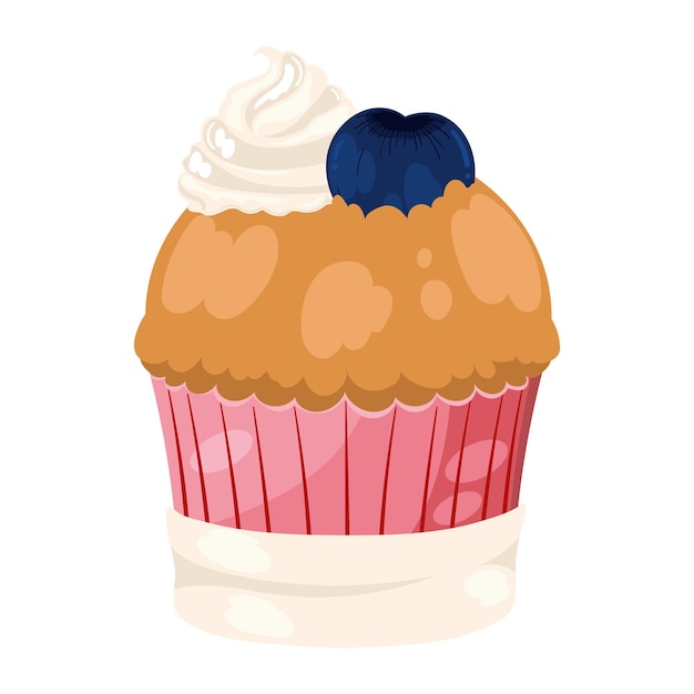 Free Vector cupcake on white background icon design