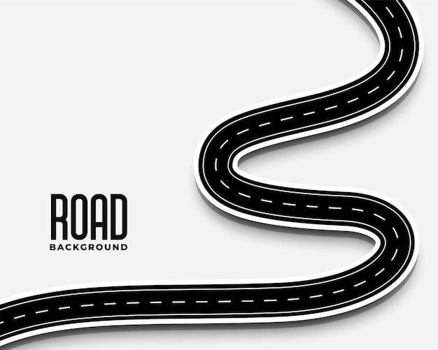 Free Vector curve winding road pathway in 3d style design