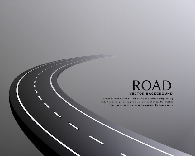 Curved perspective road pathway background