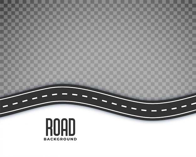 Curved road background with white marking