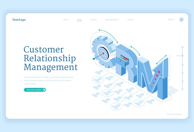 Free vector customer relationship management banner