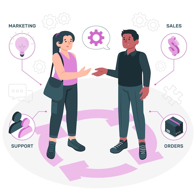 Free Vector customer relationship management concept illustration