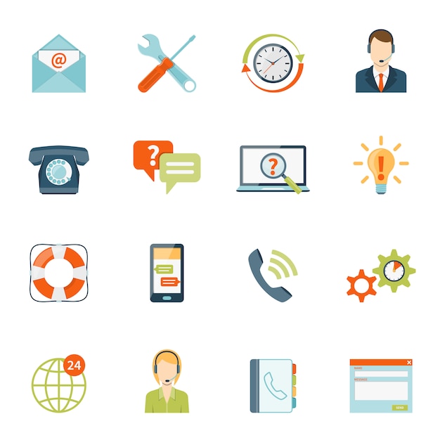 Free Vector customer support icons set