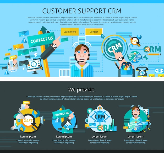 Free Vector customer support page design 