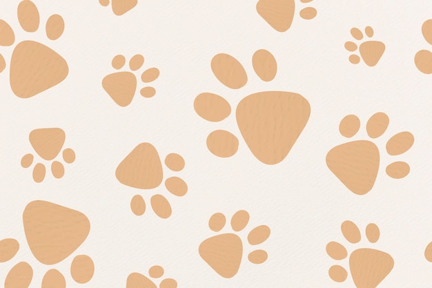 Free vector cute animal pattern background wallpaper, paw print vector illustration