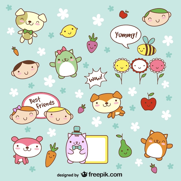 Free Vector cute animals cartoons