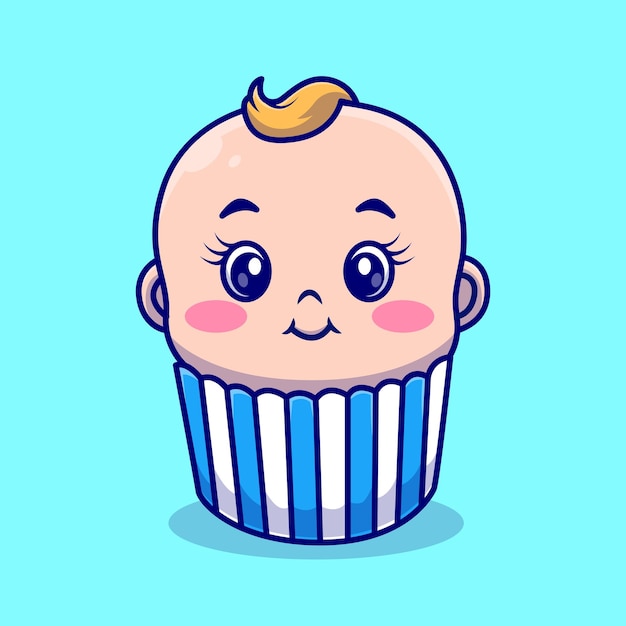 Free Vector cute baby cake boy cartoon vector icon illustration people food icon concept isolated premium flat