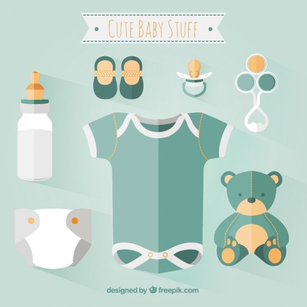 Free vector cute baby clothes