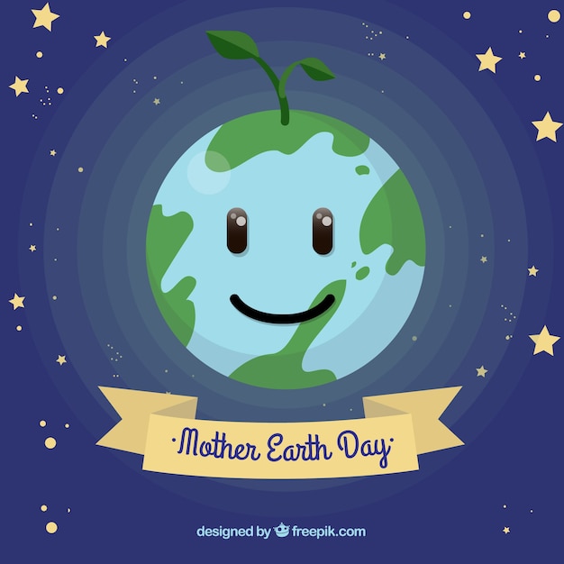 Free vector cute background for the international earth day