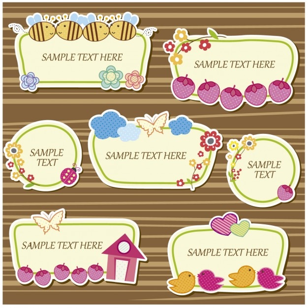 Free Vector cute badges collection