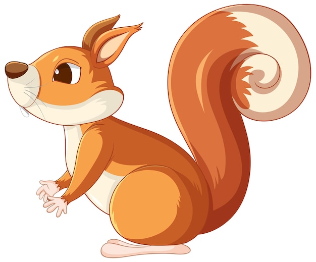 Free vector cute cartoon squirrel on white background