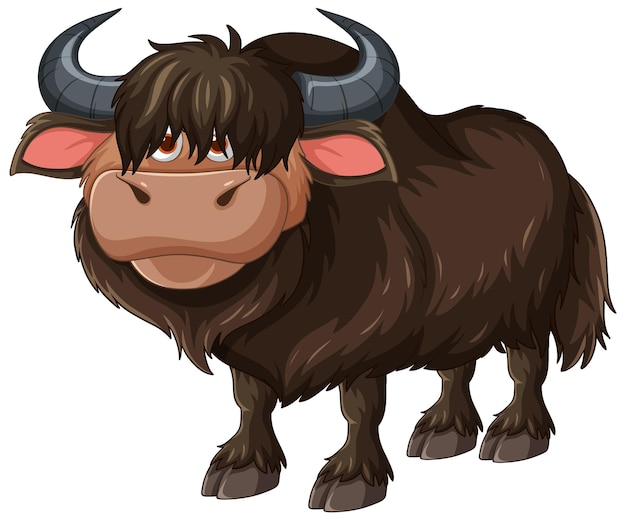 Free Vector cute cartoon yak illustration