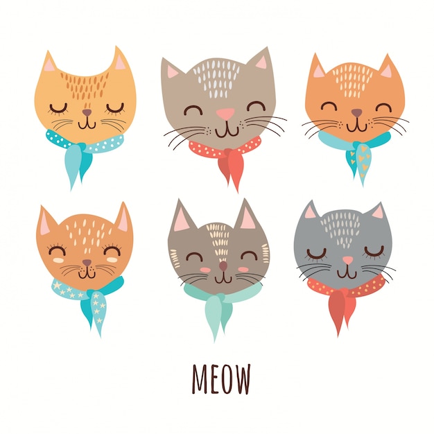 Free vector cute cats