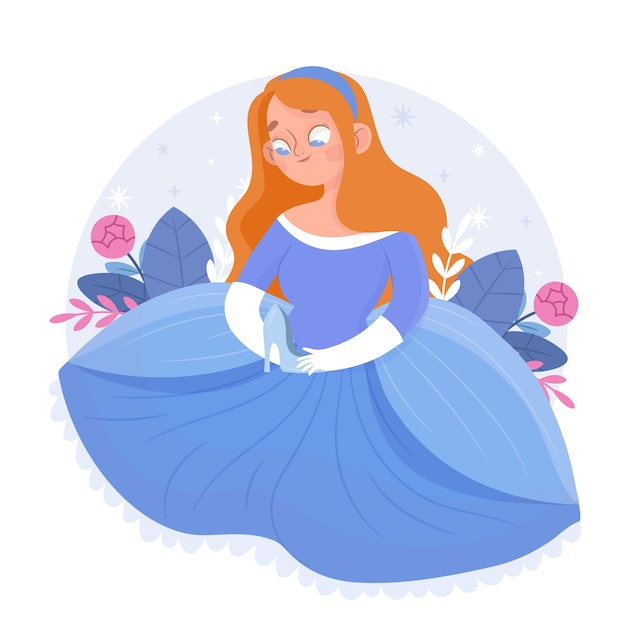 Free Vector cute cinderella illustration