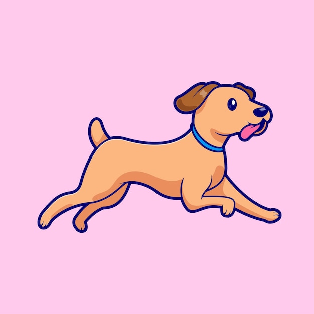 Free Vector cute dog running cartoon vector icon illustration animal nature icon isolated flat vector