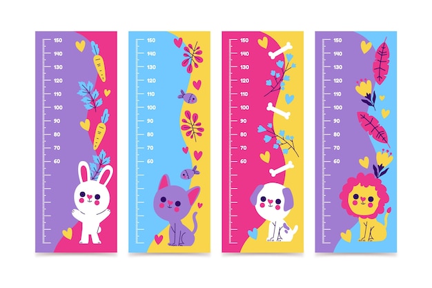 Free Vector cute drawn height meters illustrated