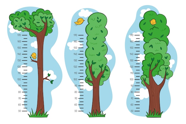 Free Vector cute drawn height meters illustrated