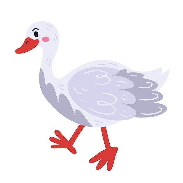 Free Vector cute farm goose standing