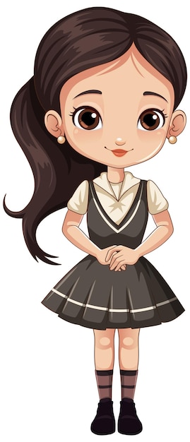 Free vector cute female student cartoon character