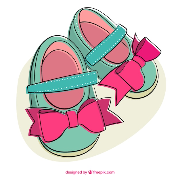 Free Vector cute girl shoes illustration