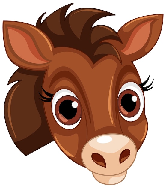 Free Vector cute horse head cartoon isolated