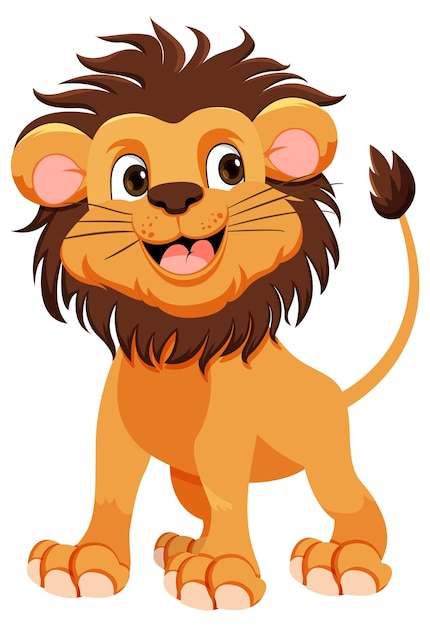 Free vector cute lion cartoon character