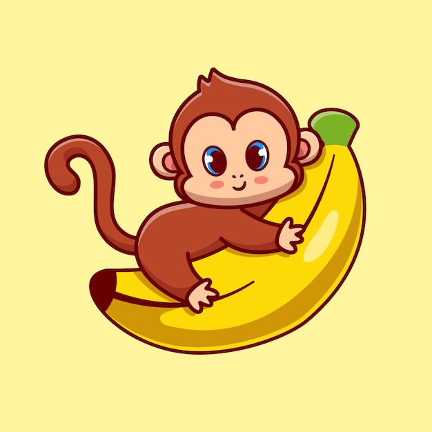 Cute Monkey Hug Banana