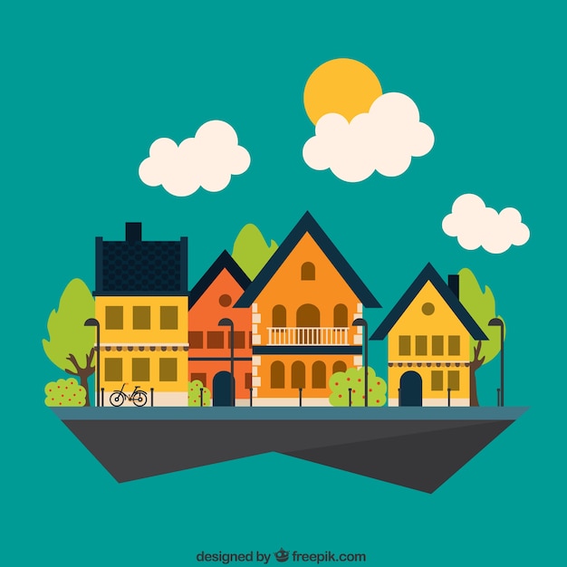 Free vector cute neighborhood