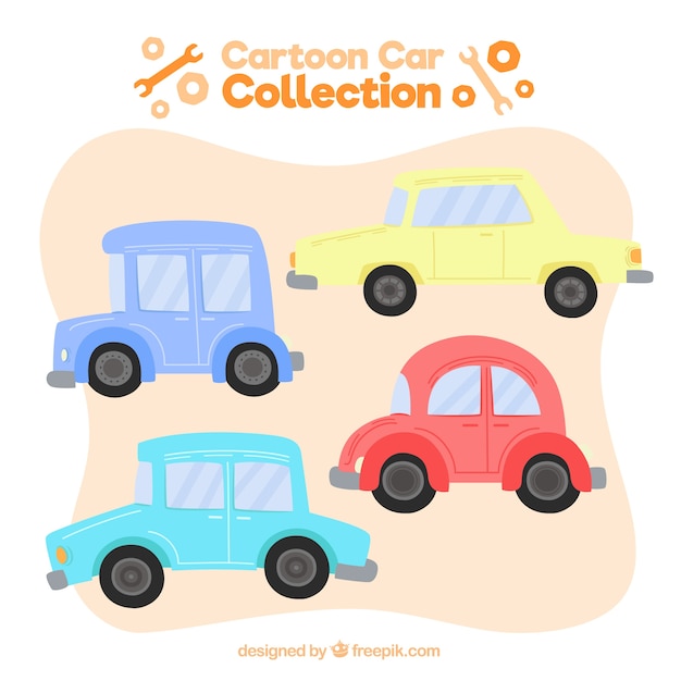 Free vector cute pack of lovely cars