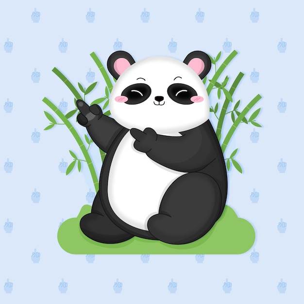 Free Vector cute panda bear showing fuck you symbol