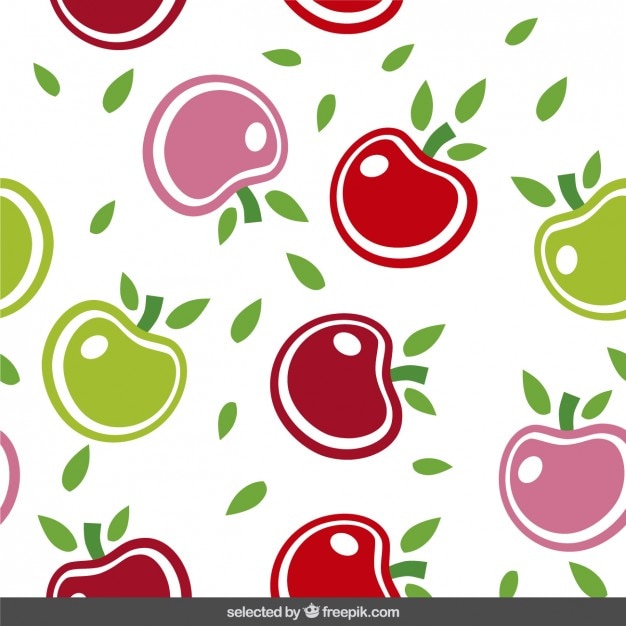 Free Vector cute pattern with apples