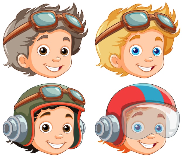 Free Vector cute pilot cartoon character