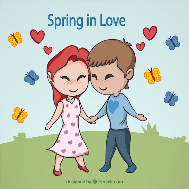 Free Vector cute spring love