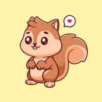 Free vector cute squirrel standing cartoon vector icon illustration. animal nature icon concept isolated premium
