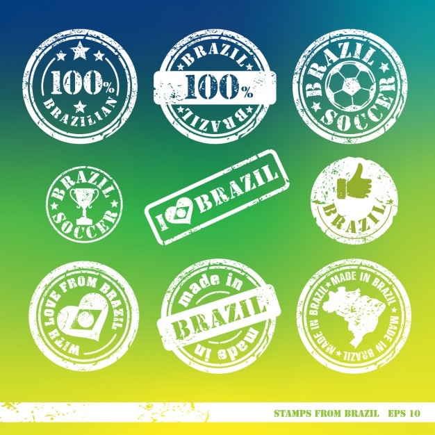 Free Vector cute stamps from brazil