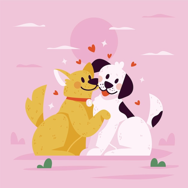 Cute valentine's day animal couple