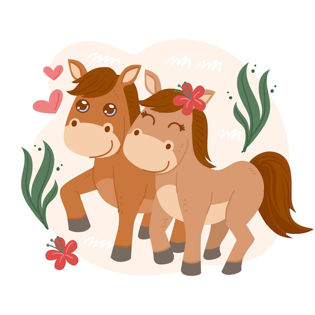 Cute valentines day animal couple