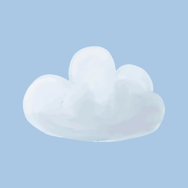 Free Vector cute watercolor cloud vector illustration