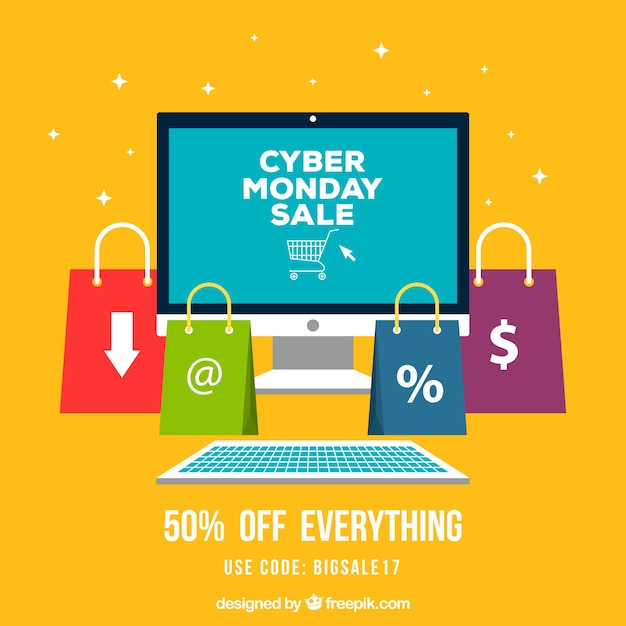 Free Vector cyber monday background