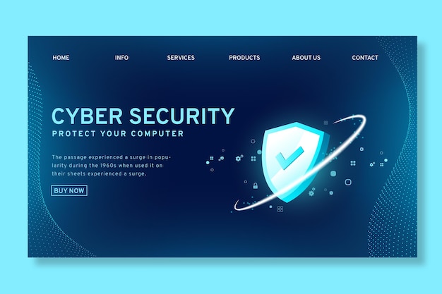 Free vector cyber security landing page