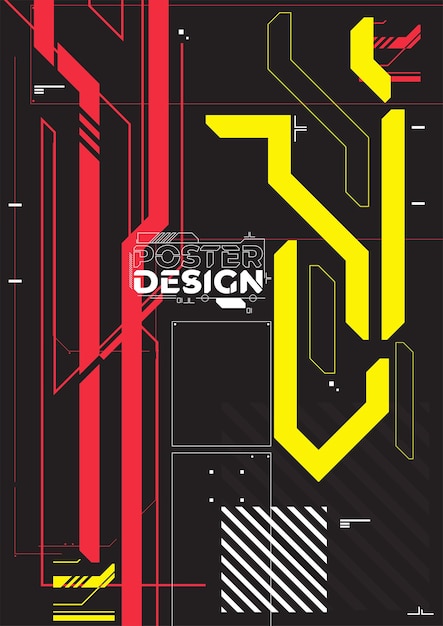 Free Vector cyberpunk retro futuristic poster vector illustration