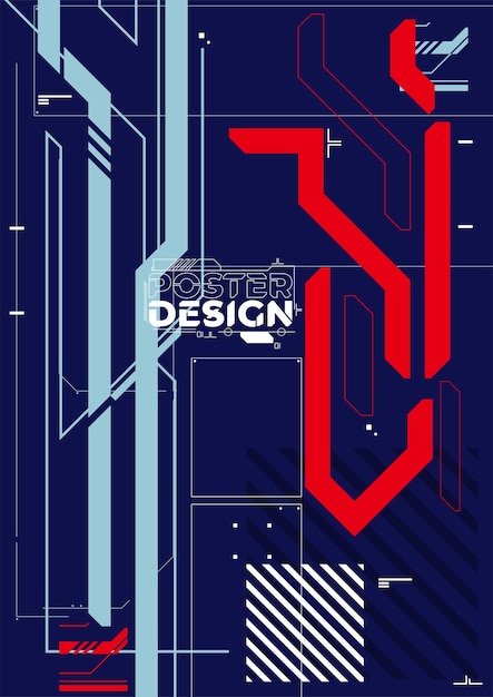 Free Vector cyberpunk retro futuristic poster vector illustration