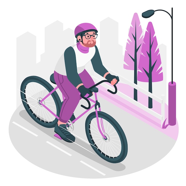 Free vector cycling concept illustration