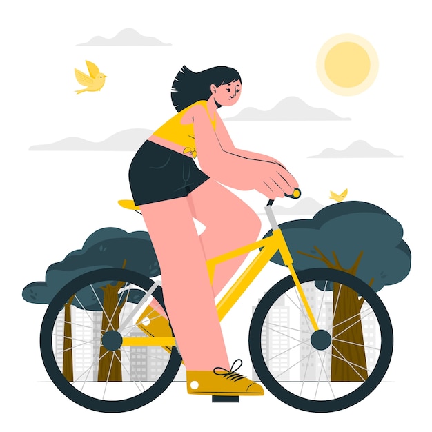 Free vector cycling concept illustration