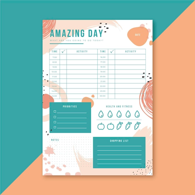 Free Vector daily planner