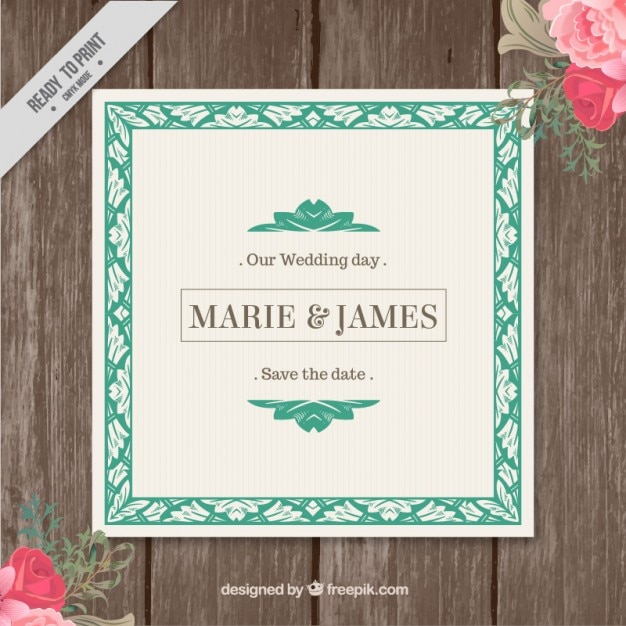 Free Vector dainty wedding card